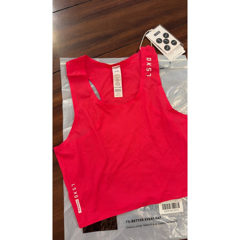 LSKD Race Day Cropped‎ Performance Tank Raspberry Pink XS WTNK00596 NEW NWT